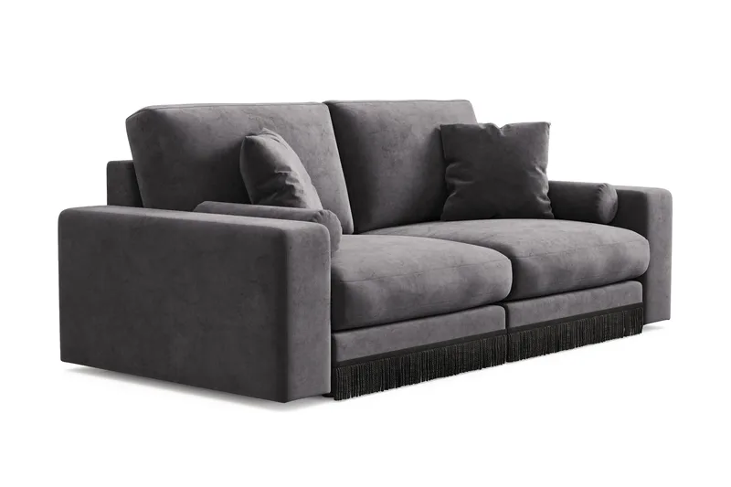 Adelsö by Gynning 3-seter Dyp Sofa i fløyel - Mørkegrå - Møbler - Sofaer - Fløyelssofaer