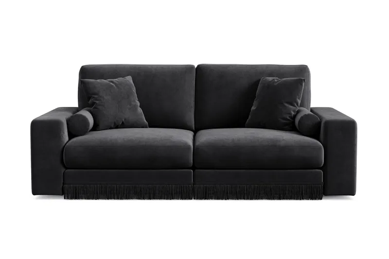 Adelsö by Gynning 3-seter Dyp Sofa i fløyel, Svart