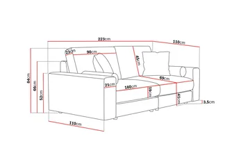 Adelsö by Gynning 3-seter Dyp Sofa i fløyel - Svart - Møbler - Sofaer - Fløyelssofaer