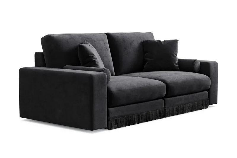Adelsö by Gynning 3-seter Dyp Sofa i fløyel - Svart - Møbler - Sofaer - Fløyelssofaer