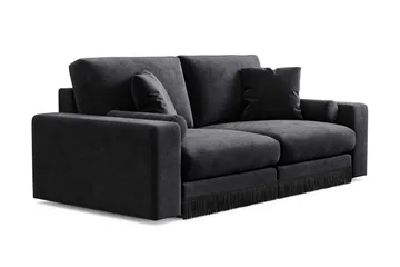 Adelsö by Gynning 3-seter Dyp Sofa i fløyel - Svart - Møbler - Sofaer - Fløyelssofaer