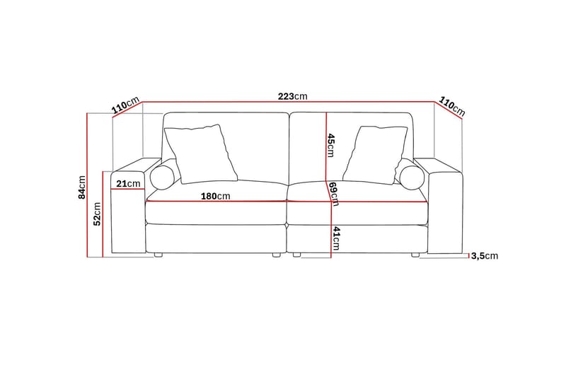 Adelsö by Gynning 3-seter Dyp Sofa i Manchester - Greige - Møbler - Sofaer - 3 seter sofa