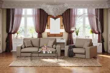 Adelsö by Gynning 3-seter Dyp Sofa i stoff - Brun - Møbler - Sofaer - 3 seter sofa