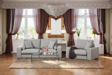 Adelsö by Gynning 3-seter Dyp Sofa i stoff - Lysegrå - Møbler - Sofaer - 3 seter sofa