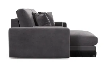 Adelsö by Gynning 3-seter Vendbar L-formet Dyp Divansofa i fløyel - Mørkegrå - Møbler - Sofaer - Fløyelssofaer