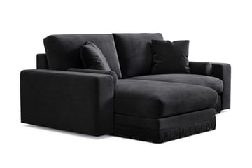 Adelsö by Gynning 3-seter Vendbar L-formet Dyp Divansofa i fløyel - Svart - Møbler - Sofaer - Fløyelssofaer