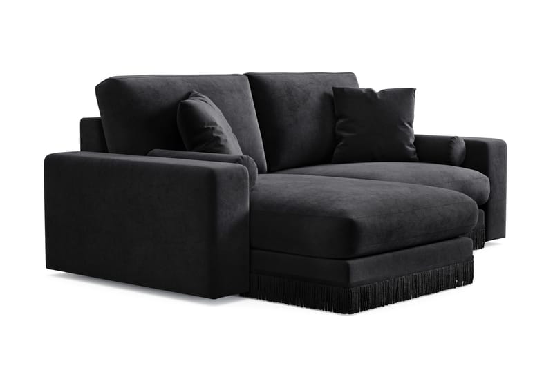 Adelsö by Gynning 3-seter Vendbar L-formet Dyp Divansofa i fløyel - Svart - Møbler - Sofaer - Fløyelssofaer