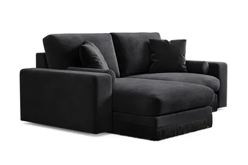 Adelsö by Gynning 3-seter Vendbar L-formet Dyp Divansofa i fløyel - Svart - Møbler - Sofaer - Fløyelssofaer