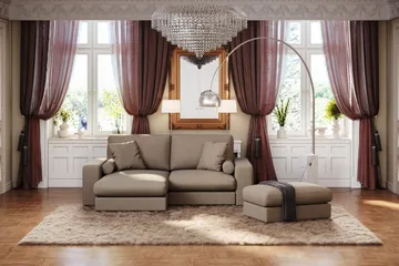 Adelsö by Gynning 3-seter Vendbar L-formet Dyp Divansofa i stoff - Brun - Møbler - Sofaer - Sofaer med sjeselong - 3 seters sofa med divan