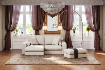 Adelsö by Gynning 3-seter Vendbar L-formet Dyp Divansofa i stoff - Lys beige - Møbler - Sofaer - Sofaer med sjeselong - 3 seters sofa med divan