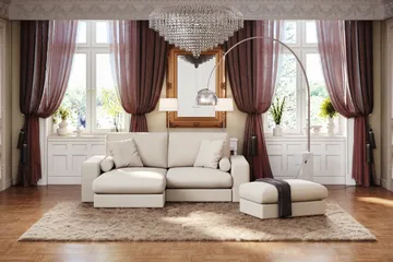 Adelsö by Gynning 3-seter Vendbar L-formet Dyp Divansofa i stoff - Lys beige - Møbler - Sofaer - Sofaer med sjeselong - 3 seters sofa med divan