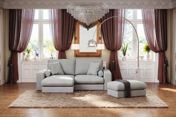 Adelsö by Gynning 3-seter Vendbar L-formet Dyp Divansofa i stoff - Lysegrå - Møbler - Sofaer - Sofaer med sjeselong - 3 seters sofa med divan