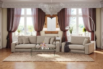 Adelsö by Gynning 4-seter Dyp Sofa i fløyel - Beige - Møbler - Sofaer - 4 seter sofa