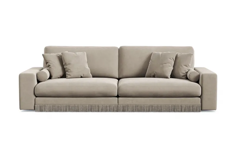 Adelsö by Gynning 4-seter Dyp Sofa i fløyel, Beige