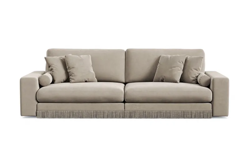 Adelsö by Gynning 4-seter Dyp Sofa i fløyel, Beige