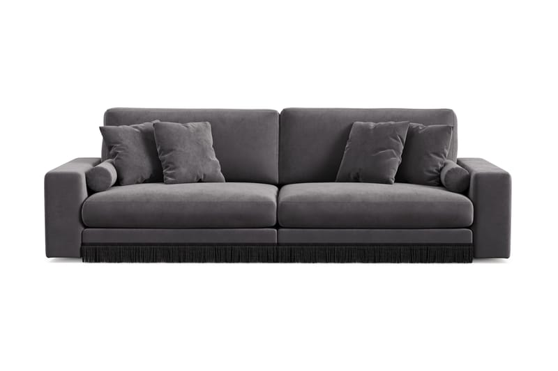 Adelsö by Gynning 4-seter Dyp Sofa i fløyel, Mørkegrå