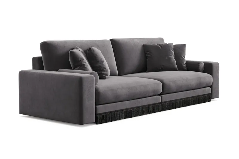 Adelsö by Gynning 4-seter Dyp Sofa i fløyel - Mørkegrå - Møbler - Sofaer - 4 seter sofa