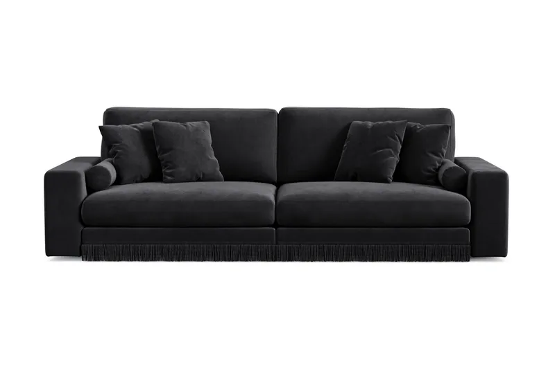 Adelsö by Gynning 4-seter Dyp Sofa i fløyel, Svart