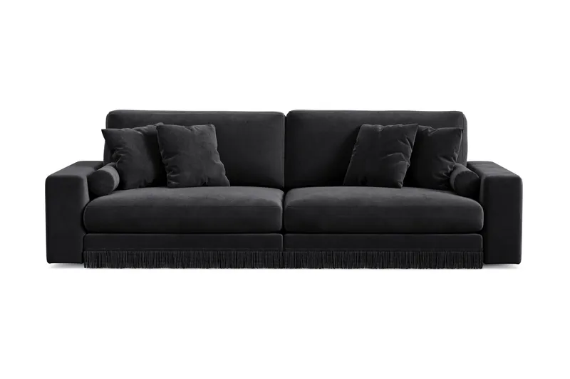 Adelsö by Gynning 4-seter Dyp Sofa i fløyel - Svart - Møbler - Sofaer - 4 seter sofa