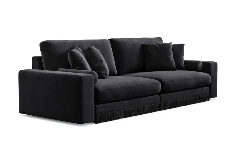 Adelsö by Gynning 4-seter Dyp Sofa i fløyel - Svart - Møbler - Sofaer - 4 seter sofa