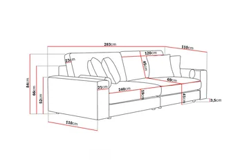 Adelsö by Gynning 4-seter Dyp Sofa i fløyel - Svart - Møbler - Sofaer - 4 seter sofa