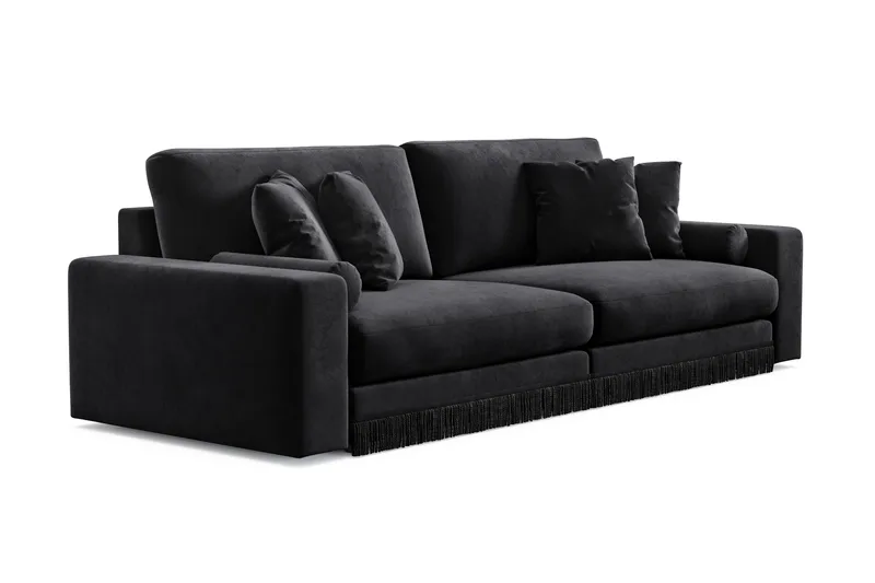 Adelsö by Gynning 4-seter Dyp Sofa i fløyel - Svart - Møbler - Sofaer - 4 seter sofa