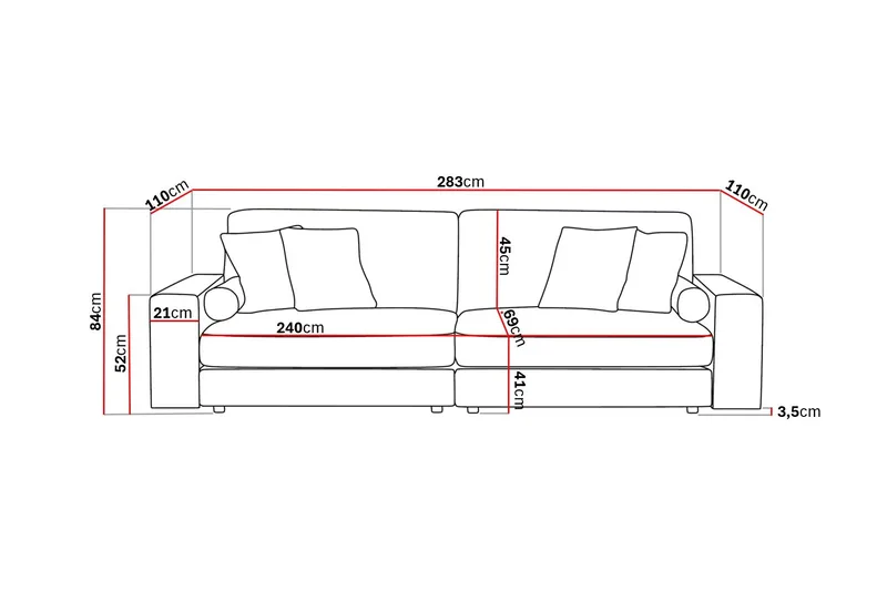 Adelsö by Gynning 4-seter Dyp Sofa i Manchester - Beige - Møbler - Sofaer - 4 seter sofa