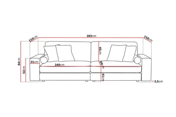 Adelsö by Gynning 4-seter Dyp Sofa i stoff - Brun - Møbler - Sofaer - 4 seter sofa