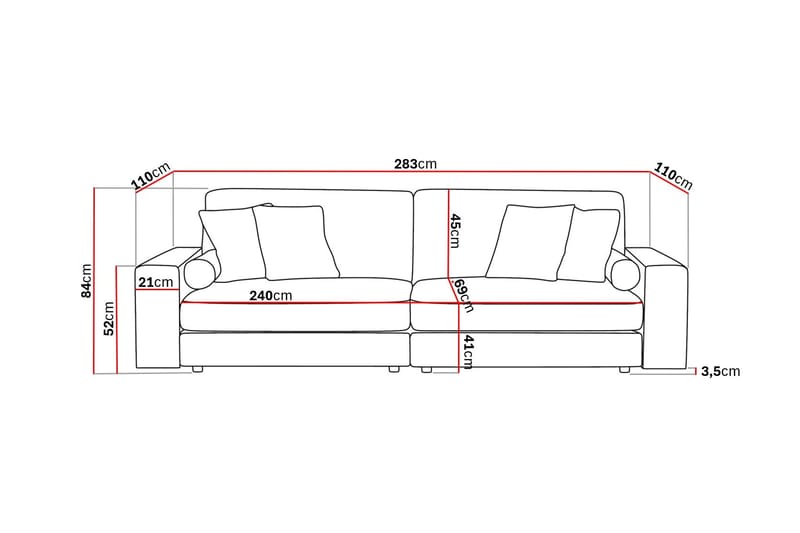 Adelsö by Gynning 4-seter Dyp Sofa i stoff - Brun - Møbler - Sofaer - 4 seter sofa