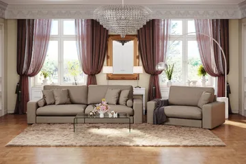 Adelsö by Gynning 4-seter Dyp Sofa i stoff - Brun - Møbler - Sofaer - 4 seter sofa