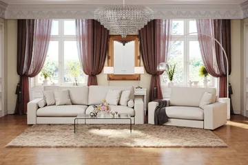 Adelsö by Gynning 4-seter Dyp Sofa i stoff - Lys beige - Møbler - Sofaer - 4 seter sofa