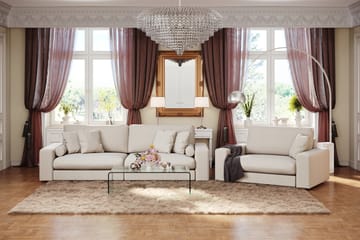Adelsö by Gynning 4-seter Dyp Sofa i stoff - Lys beige - Møbler - Sofaer - 4 seter sofa