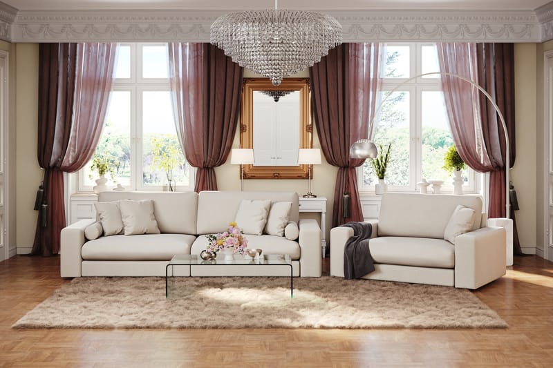 Adelsö by Gynning 4-seter Dyp Sofa i stoff - Lys beige - Møbler - Sofaer - 4 seter sofa