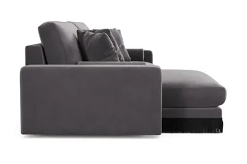 Adelsö by Gynning 4-seter Vendbar L-formet Dyp Divansofa i fløyel - Mørkegrå - Møbler - Sofaer - Sofaer med sjeselong - 4 seters sofa med divan