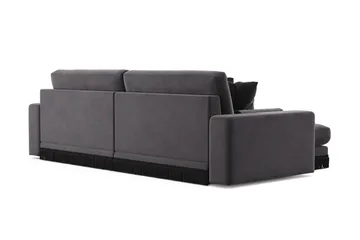 Adelsö by Gynning 4-seter Vendbar L-formet Dyp Divansofa i fløyel - Mørkegrå - Møbler - Sofaer - Sofaer med sjeselong - 4 seters sofa med divan