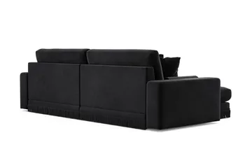 Adelsö by Gynning 4-seter Vendbar L-formet Dyp Divansofa i fløyel - Svart - Møbler - Sofaer - Sofaer med sjeselong - 4 seters sofa med divan