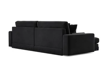 Adelsö by Gynning 4-seter Vendbar L-formet Dyp Divansofa i fløyel - Svart - Møbler - Sofaer - Sofaer med sjeselong - 4 seters sofa med divan
