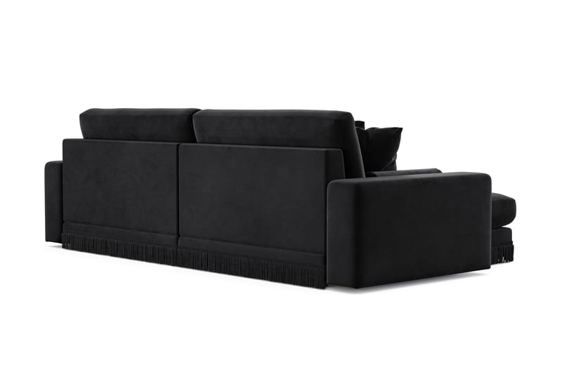 Adelsö by Gynning 4-seter Vendbar L-formet Dyp Divansofa i fløyel - Svart - Møbler - Sofaer - Sofaer med sjeselong - 4 seters sofa med divan