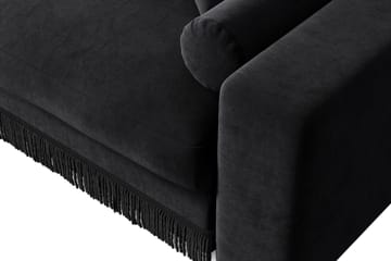 Adelsö by Gynning 4-seter Vendbar L-formet Dyp Divansofa i fløyel - Svart - Møbler - Sofaer - Sofaer med sjeselong - 4 seters sofa med divan