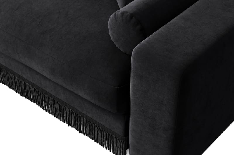 Adelsö by Gynning 4-seter Vendbar L-formet Dyp Divansofa i fløyel - Svart - Møbler - Sofaer - Sofaer med sjeselong - 4 seters sofa med divan