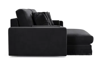 Adelsö by Gynning 4-seter Vendbar L-formet Dyp Divansofa i fløyel - Svart - Møbler - Sofaer - Sofaer med sjeselong - 4 seters sofa med divan
