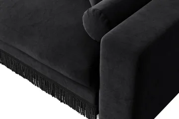 Adelsö by Gynning 4-seter Vendbar L-formet Dyp Divansofa i fløyel - Svart - Møbler - Sofaer - Sofaer med sjeselong - 4 seters sofa med divan