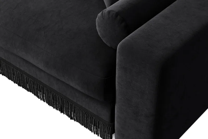 Adelsö by Gynning 4-seter Vendbar L-formet Dyp Divansofa i fløyel - Svart - Møbler - Sofaer - Sofaer med sjeselong - 4 seters sofa med divan