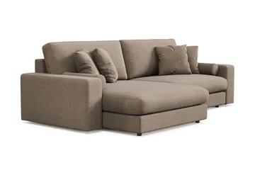 Adelsö by Gynning 4-seter Vendbar L-formet Dyp Divansofa i stoff - Brun - Møbler - Sofaer - Sofaer med sjeselong - 4 seters sofa med divan