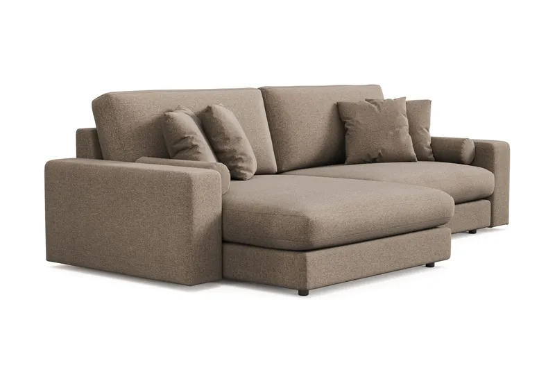 Adelsö by Gynning 4-seter Vendbar L-formet Dyp Divansofa i stoff - Brun - Møbler - Sofaer - Sofaer med sjeselong - 4 seters sofa med divan