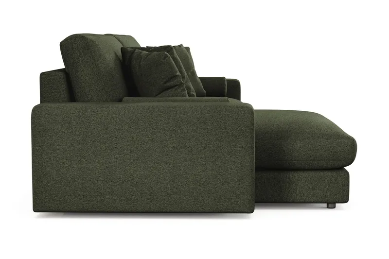 Adelsö by Gynning 4-seter Vendbar L-formet Dyp Divansofa i stoff - Grön - Møbler - Sofaer - Sofaer med sjeselong - 4 seters sofa med divan