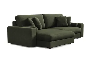 Adelsö by Gynning 4-seter Vendbar L-formet Dyp Divansofa i stoff - Grön - Møbler - Sofaer - Sofaer med sjeselong - 4 seters sofa med divan