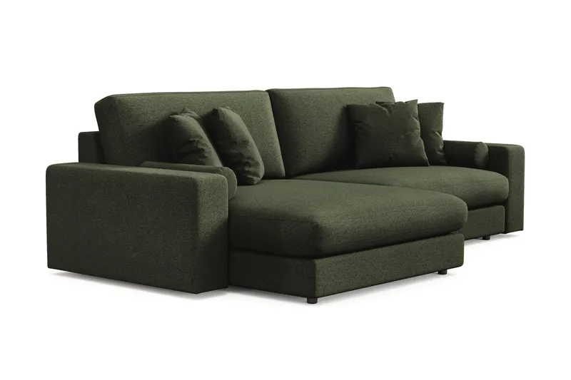 Adelsö by Gynning 4-seter Vendbar L-formet Dyp Divansofa i stoff - Grön - Møbler - Sofaer - Sofaer med sjeselong - 4 seters sofa med divan