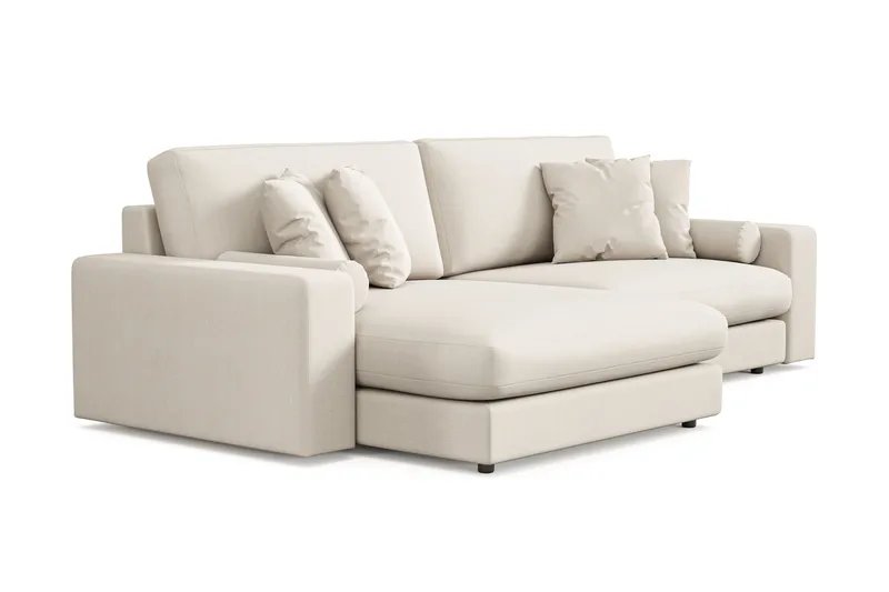 Adelsö by Gynning 4-seter Vendbar L-formet Dyp Divansofa i stoff - Lys beige - Møbler - Sofaer - Sofaer med sjeselong - 4 seters sofa med divan