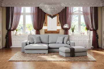 Adelsö by Gynning 4-seter Vendbar L-formet Dyp Divansofa i stoff - Lysegrå - Møbler - Sofaer - Sofaer med sjeselong - 4 seters sofa med divan